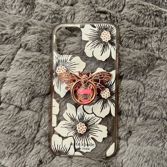 kate spade Accessories - iPhone 11 Pro Kate Spade sparkly flower case with a blinged bee ring